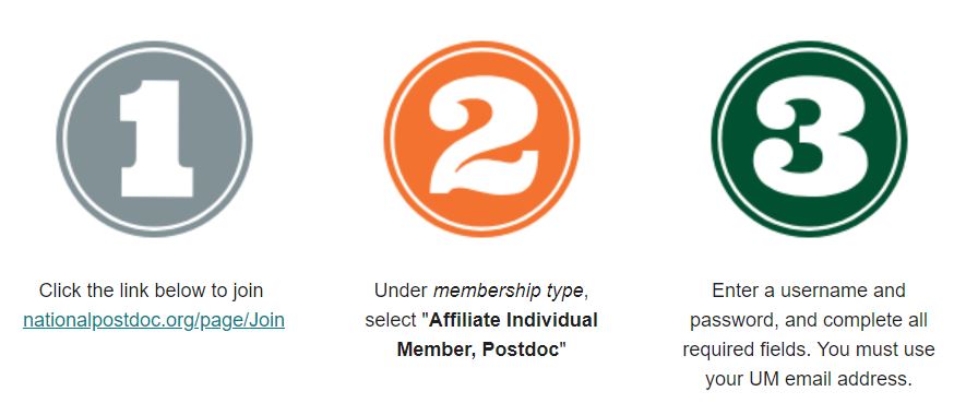 National Postdoctoral Association Affiliate Membership Sign-up Steps